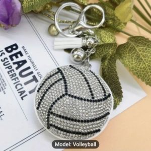 NWT Rhinestone Sparkle Volleyball key chain/bag charm.